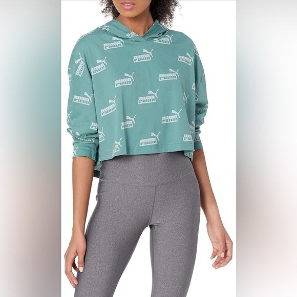 PUMA Women's Amplified Light Weight Hoodie in Blue Spruce Size: Medium - Picture 1 of 6